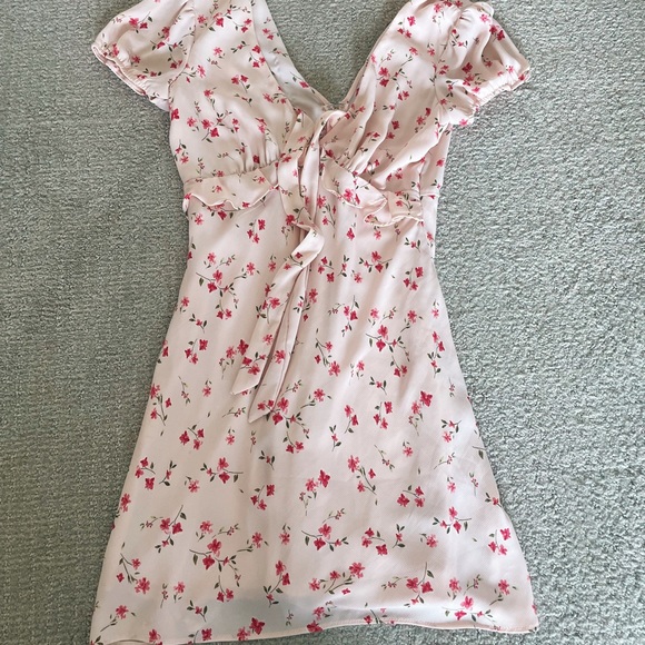 Trixxi Pastel Pink Floral Minidress - Picture 2 of 5